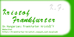 kristof frankfurter business card